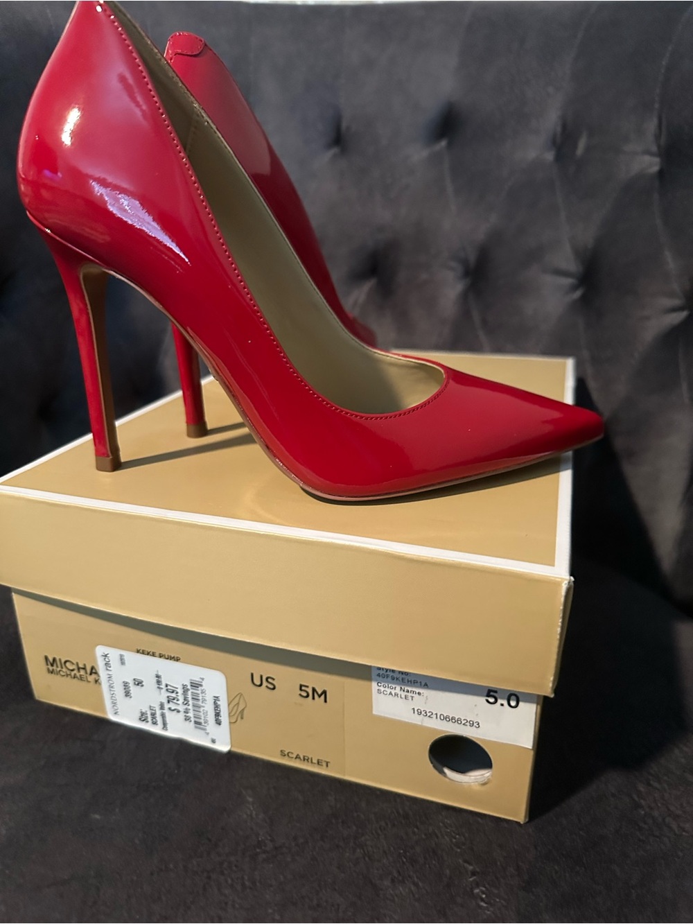 MICHAEL Michael Kors Scarlet Patent Pointed-Toe Stilettos - Red